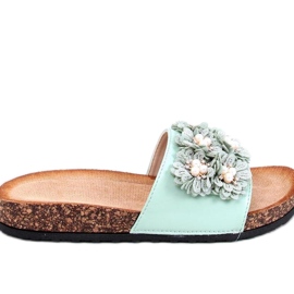 Sandalia Chanclas de corcho con flores Emiles Verde - Inello