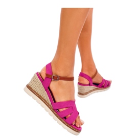 Rosco Sandalias alpargatas cuña fucsia - Inello rosa