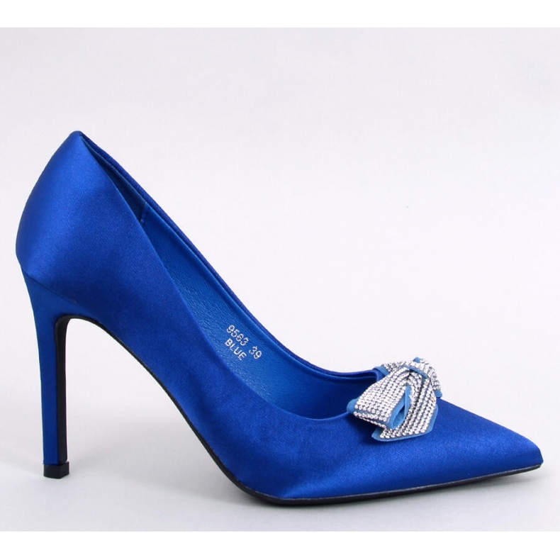 Trini Tacones de raso azul con lazo - Inello