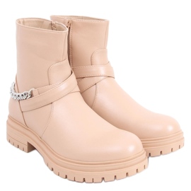 Botines Cindy nude cadena - Inello beige