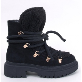 Botas de nieve de piel de oveja Shea Black - Inello negro