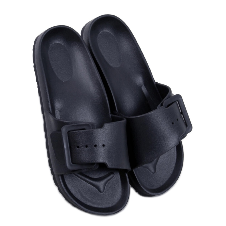 Sandalia Chanclas de goma con hebilla Romero Negro - Inello