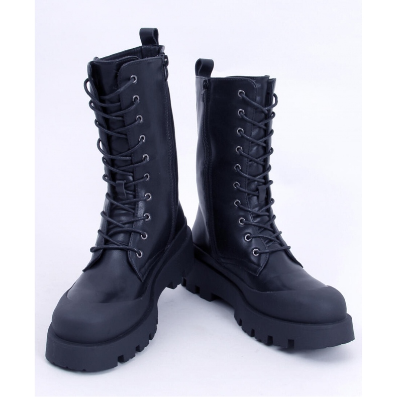 Botas Knight negras con cordones - Inello negro