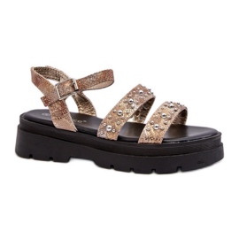 Step in style Sandalias Modelo Arcida 100-396 Dorado/Beige - Pisa con estilo