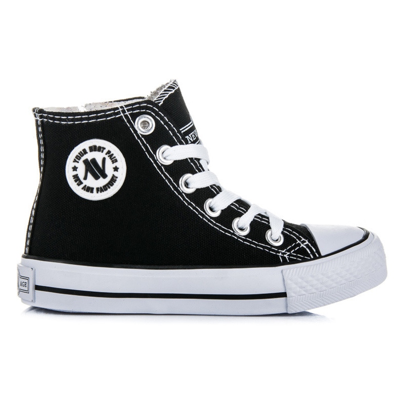 New Age Zapatillas para niños con cremallera negro