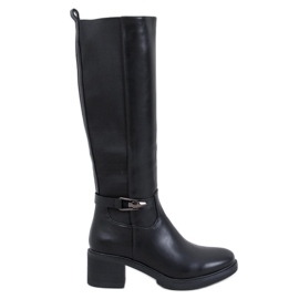 Theisen Botas tacón bajo negro