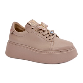 Step in style Zapatillas Deportivas Modelo CheBello 4585 Beige - Pisa con estilo