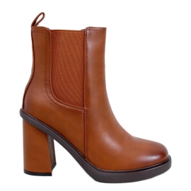 Botas Chelsea Lilley Camel con tacón alto marrón