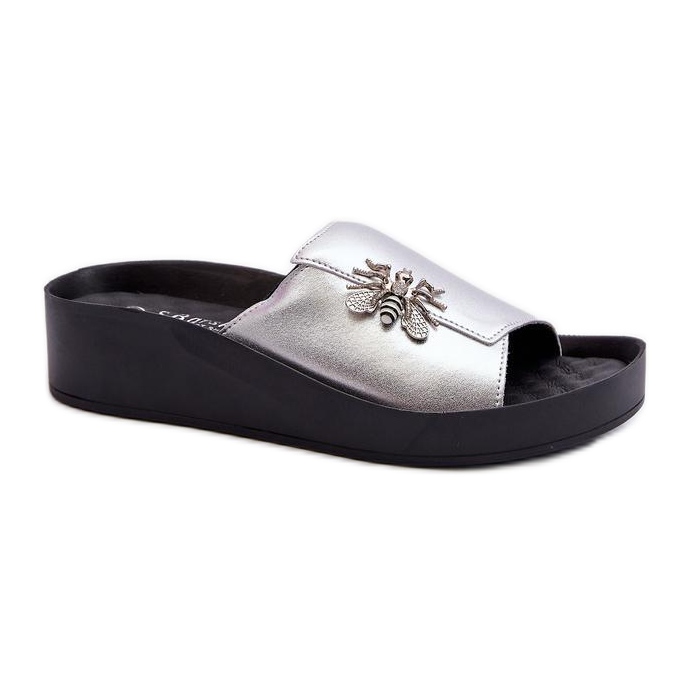 S.Barski Chanclas plataforma Plata gris