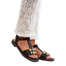 Sandalias de mujer con adorno S.Barski Negro