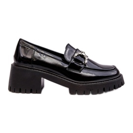 Zapatos de tacón charol negro