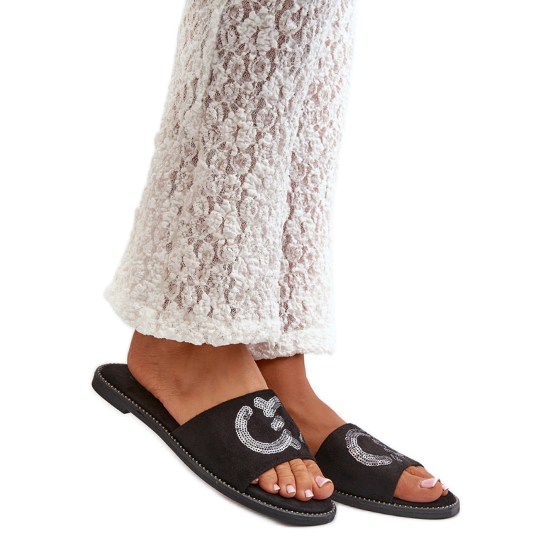 S. BARSKI Chanclas de mujer con decoración S.Barski, negro