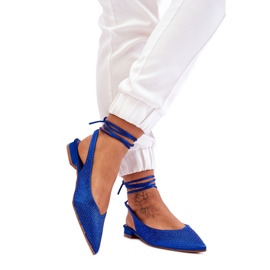 Bailarinas de mujer con cordones azules Bailarinas de mujer con cordones azules