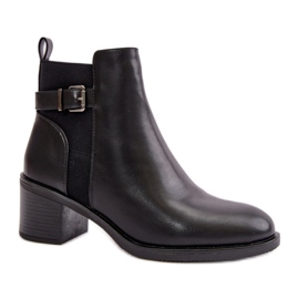 Botines aislantes para mujer con hebilla, negro