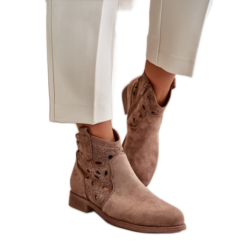 S. BARSKI Botas de mujer con pala calada S.Barski marrón S. BARSKI Botas de mujer con pala calada S.Barski marrón