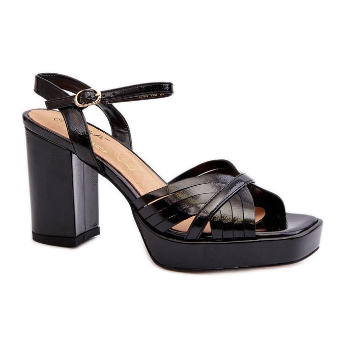 S. BARSKI Sandalias de tacón negras elegantes para mujer negro