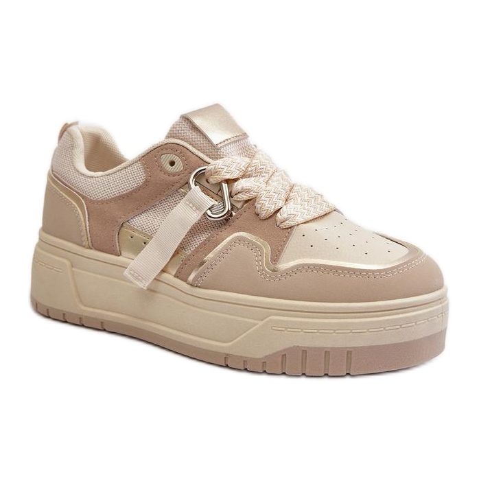 Deportivas plataforma beige