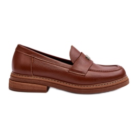 Mocasines de piel para mujer Zazoo Marrón