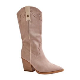 Botas cowboy beige mujer