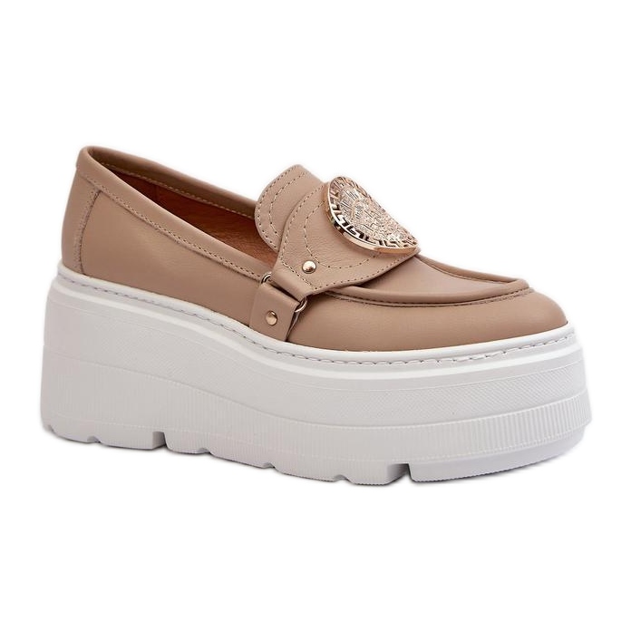 Zazoo Mocasines con plataforma masiva beige