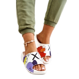 Chanclas de mujer con estampado Blanco
