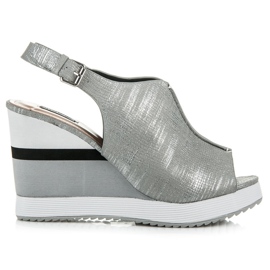 Vices Cómodos zapatos de cuña gris
