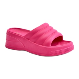 Pantuflas plataforma mujer Fucsia rosa