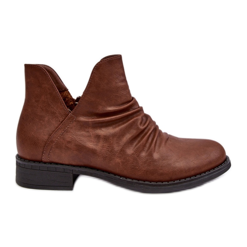Botines de mujer marrones con volantes marrón