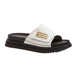 Zazoo Chanclas de plataforma para mujer Blanco