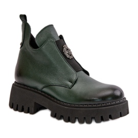 Botines tacón mujer Zazoo Verde Oscuro