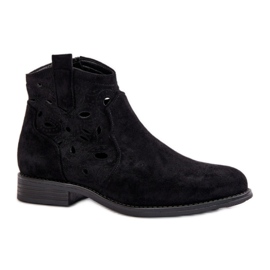 Botas de mujer con pala calada S.Barski Negro