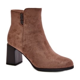 Botines marrones de mujer beige