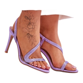 Sandalias elegantes de tacón Violeta púrpura