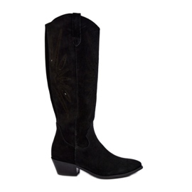 Zazoo Botas superiores caladas negras negro