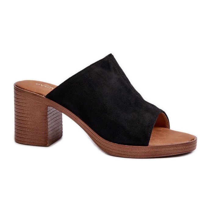 Elegantes chanclas de tacón negras. negro Elegantes chanclas de tacón negras. negro