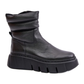 Zazoo Botines mujer piel negro con cremallera
