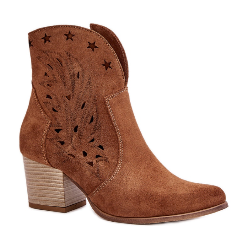 Botines de mujer calados Lewski Ante Marrón