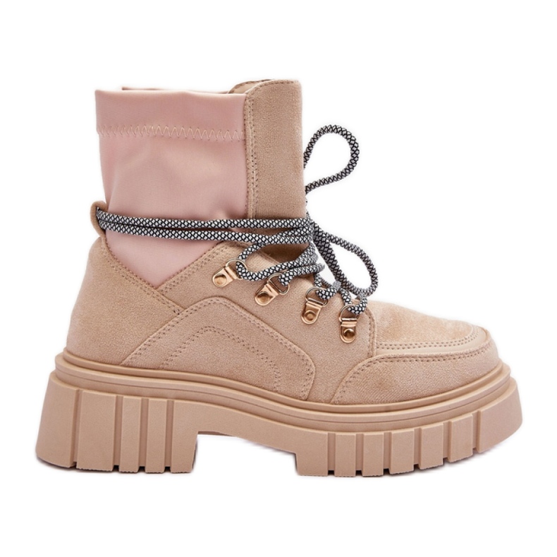 FB3 Botines mujer ante beige