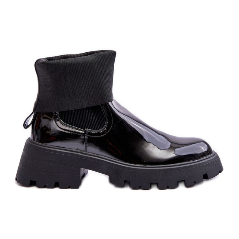 Step in style Botas Chelsea Modelo Pavo DES925M Negro Lakier - Paso con estilo