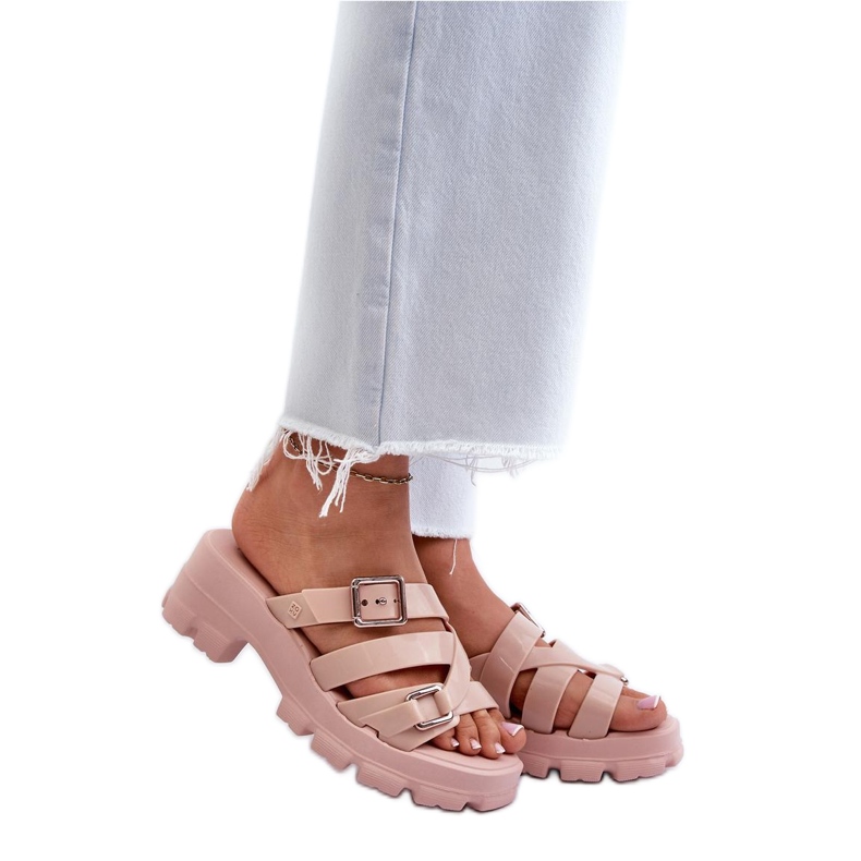 Zaxy Chanclas de mujer tacón rosa claro rosado