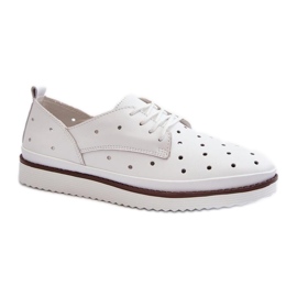 S.Barski Zapatos blancos de piel para mujer.