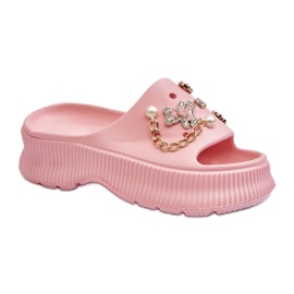 Chanclas de mujer con adornos en Rosa