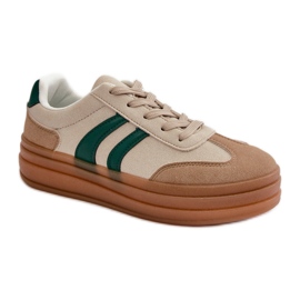 Deportivas plataforma Beige/Verde