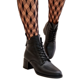 Botines tacón mujer Vinceza Piel Negro