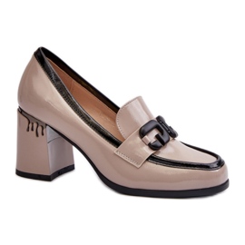 Zapatos mujer charol beige