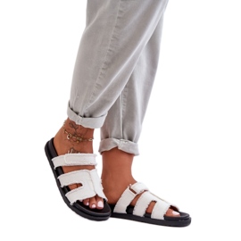 Chanclas de mujer con suela plana, Blanco Chanclas de mujer con suela plana, Blanco