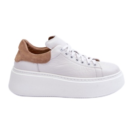 Lemar Zapatos Deportivos Con Plataforma Enorme Blanco/Cappuccino Lemar Zapatos Deportivos Con Plataforma Enorme Blanco/Cappuccino