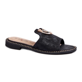 Chanclas de mujer con decoración S.Barski Black negro