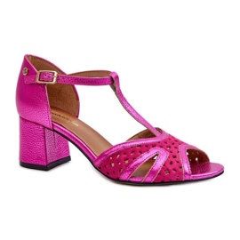 Sandalias de tacón de mujer Maciejka Fuksja rosa