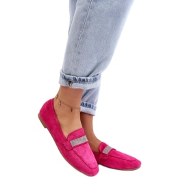 Mocasines de mujer con pedrería Fucsia rosado